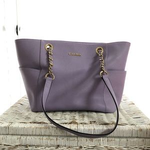 Lilac Calvin Klein Saffiano Tote